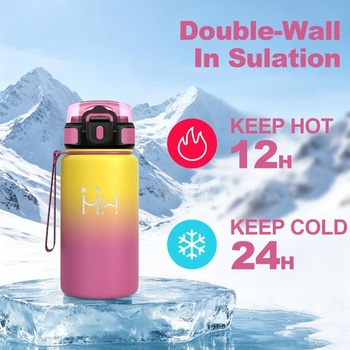 Motswedi nerezová fľaša na vodu 500ml, so slamkou, termoska, udržuje nápoje teplé i studené,
