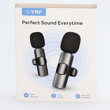 YRF mikrofon pro iPhone a telefony s Androidem, bezdrátový klopový mikrofon, mini mikrofon typu