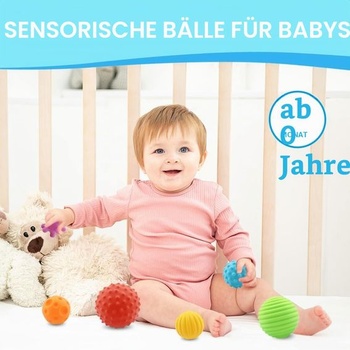 6 texturovaných míčků Caterbee, vícebarevné