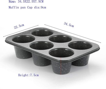 Monfish Jumbo Deep Muffin Forma - Formy na muffiny z uhlíkové oceli o objemu 6 šálků s nepřilnavým