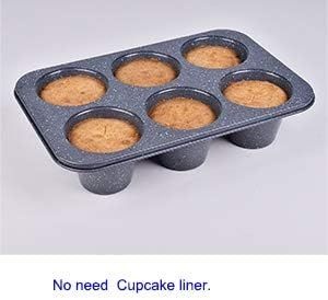 Monfish Jumbo Deep Muffin Forma - Formy na muffiny z uhlíkové oceli o objemu 6 šálků s nepřilnavým