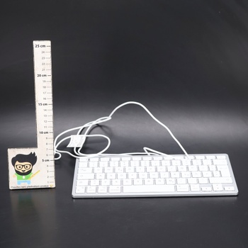 Kabelová klávesnice OMOTON pro Mac, kabel klávesnice s duálním konektorem (typ C/USB), tiché