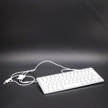 Kabelová klávesnice OMOTON pro Mac, kabel klávesnice s duálním konektorem (typ C/USB), tiché
