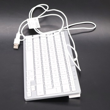 Kabelová klávesnice OMOTON pro Mac, kabel klávesnice s duálním konektorem (typ C/USB), tiché