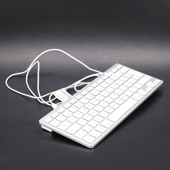 Kabelová klávesnice OMOTON pro Mac, kabel klávesnice s duálním konektorem (typ C/USB), tiché
