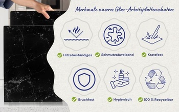 Sklenená krájacia doštička Kitchenville 40×30cm – Hygienické krájacie doštička z tvrdeného skla –