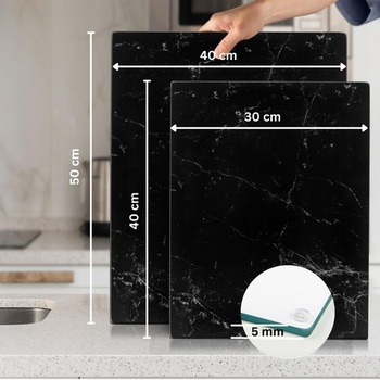 Sklenená krájacia doštička Kitchenville 40×30cm – Hygienické krájacie doštička z tvrdeného skla –