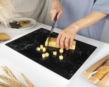 Sklenená krájacia doštička Kitchenville 40×30cm – Hygienické krájacie doštička z tvrdeného skla –