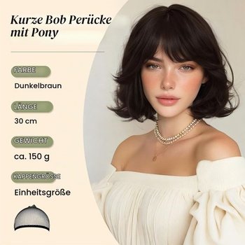 Dámska parochňa Sofeiyan 30 cm tmavo hnedá
