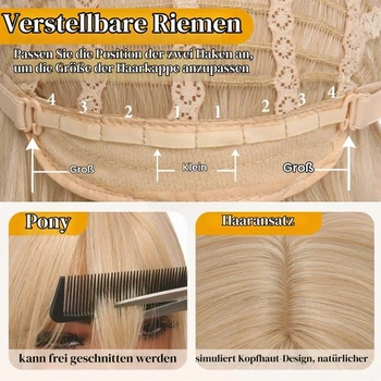 Dámska parochňa Sofeiyan, dlhá rovná parochňa s ofinou 50 cm svetlo blond