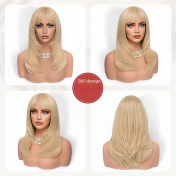 Dámska parochňa Sofeiyan, dlhá rovná parochňa s ofinou 50 cm svetlo blond
