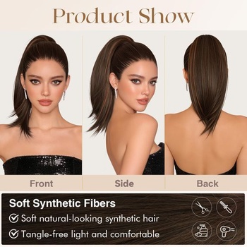 Sofeiyan Ponytail Extension, Predlžovanie vlasov do copu so sťahovacou šnúrkou, tmavo hnedé