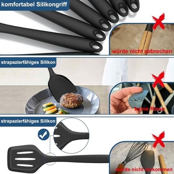 Silikonová sada kuchyňského náčiní, 25dílná sada kuchyňského náčiní, žáruvzdorná sada kuchyňských
