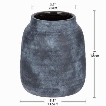 Dekorativní keramická květinová váza, kulatá stolní váza v antickém shabby chic vzhledu, váza na