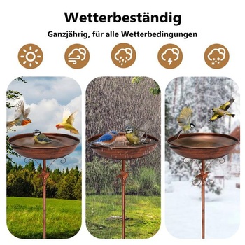 Newthinking Stojací vtáčí kúpeľ, 91 cm, záhradný vtáčí kúpeľ, mrazuvzdorný