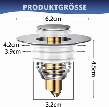 Zátky do dřezu, balení 2 kusů, univerzální (32-42 mm), nerezová ocel