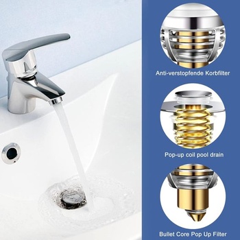 Zátky do dřezu, balení 2 kusů, univerzální (32-42 mm), nerezová ocel