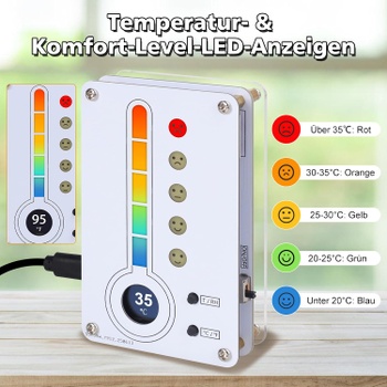 Teplomer a vlhkomer Lumenrix s OLED smajlíkmi