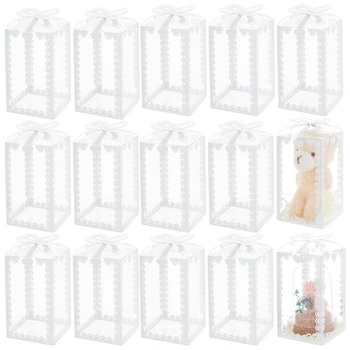BENECREAT 50 kusov 6x6x10,5 cm priehľadné PVC darčekové…