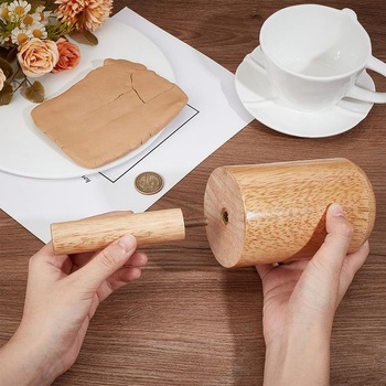 BENECREAT 220x80mm formy na keramiku, BurlyWood drevené hrnčiarske nástroje s rukoväťou, sada