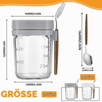 GMMG Müsli To Go kelímky, balenie 2 ks, 400 ml, Jogurtové kelímky, Müsli kelímky so sebou, Jogurtové