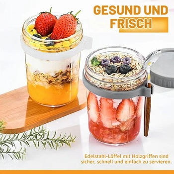 GMMG Müsli To Go kelímky, balení 2 ks, 400 ml, Jogurtové kelímky, Müsli kelímky s sebou, Jogurtové
