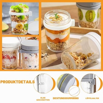 GMMG Müsli To Go kelímky, balenie 2 ks, 400 ml, Jogurtové kelímky, Müsli kelímky so sebou, Jogurtové