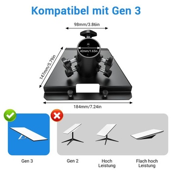 Držák Starlink Gen 3, adaptér 28/42 mm, vodotěsný, pro základnu stožáru pro obytný vůz