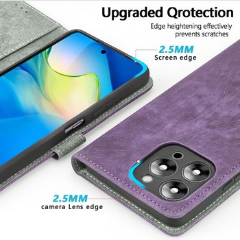Kožený kryt na telefón pre Motorola Edge 70 Fusion, peňaženka s RFID ochranou, magnetické ochranné