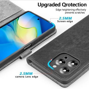 Kožený kryt na telefón pre Motorola Edge 70 Fusion, puzdro s RFID ochranou, magnetické ochranné