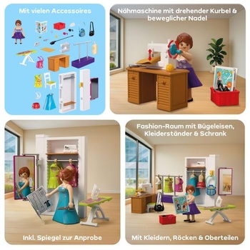 PLAYMOBIL | MyLife | Módny návrhár | Šijacie štúdio so šijacím strojom a 6 outfitmi | Podporuje