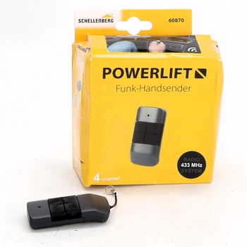 Schellenberg Powerlift 4-kanálový rádiový diaľkový ovládač pre otvárače garáží a brán, rádiová