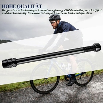 Priechodná os pre prívesy za bicykle, M12 x 1,0, dĺžka 200 mm, os bicykla pre prívesy, s