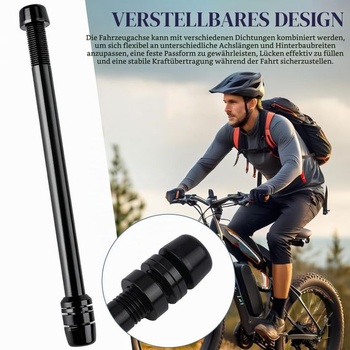 Priechodná os pre prívesy za bicykle, M12 x 1,0, dĺžka 200 mm, os bicykla pre prívesy, s