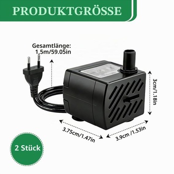 2 x 3W mini ponorné čerpadlá 180 l/h, akvarijné čerpadlá, tiché fontánové čerpadlá s nastaviteľným