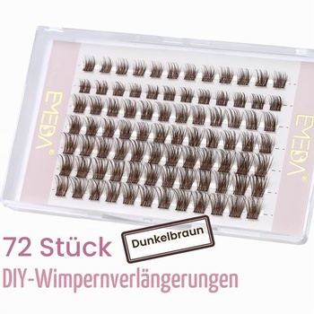 EMEDA tmavo hnedé jednotlivé zhlukové riasy D Curl 12mm DIY predĺženie rias priehľadný opasok prírodný