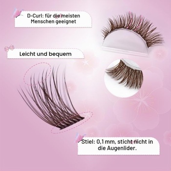 EMEDA tmavo hnedé jednotlivé zhlukové riasy D Curl 12mm DIY predĺženie rias priehľadný opasok prírodný