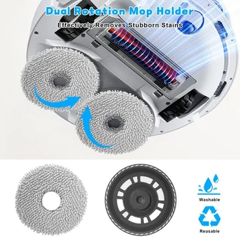 4 mopovacie utierky s 2 náhradnými držiakmi, mopovacie dosky pre Dreame L10S Pro Ultra Heat / L10S