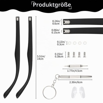 2dílná sada náhradních stranic brýlí, univerzální sada na opravu brýlí se šrouby, náhradní díly pro