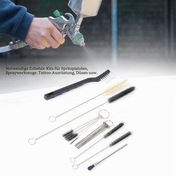 Sada na čištění stříkacích pistolí Walfront, 19 kusů, kompletní sada pro přenosné trysky airbrush,