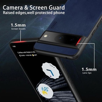 Puzdro X-level pre Google Pixel 8, zadná strana z Alcantary, modrá