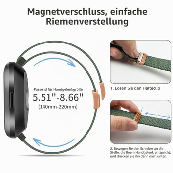 Pletený náramok Chinbersky kompatibilný s Fitbit Versa 4/Fitbit Versa 3/Fitbit Sense, s magnetickým