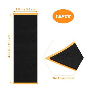 SUPVOX Čierne penové grip pásky na fingerboardy: Protišmykové lepiace pásky, 38 x 110 mm,