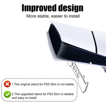 Horizontální stojan NQEUEPN pro konzoli PS5 Slim, průhledný akrylový podpůrný stojan pro