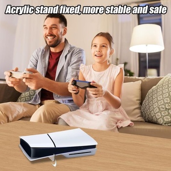 Horizontální stojan NQEUEPN pro konzoli PS5 Slim, průhledný akrylový podpůrný stojan pro