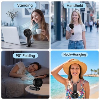 Ruční ventilátor iEGrow, přenosný dobíjecí mini ventilátor s USB a 3 rychlostními stupni, skládací