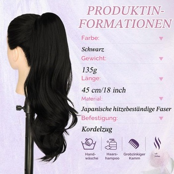 Černý příčesek - 45 cm RUWISS