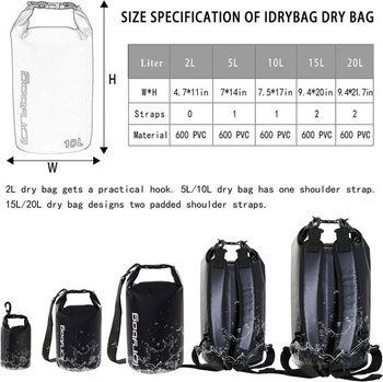 IDRYBAG Nepremokavé vaky na kajak, vodotesné, 2 l/5 l/10 l/15 l/20 l, malé, vodotesné, plávajúce
