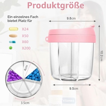 7-dňová krabička na lieky (ráno, poludnie, večer), okrúhly organizér na lieky so 7 veľkými samostatnými