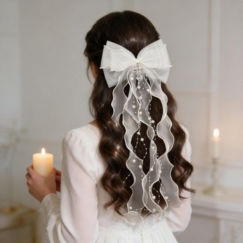 Vlasové doplnky pre prvé prijímanie, čelenka Lumen, svadobný závoj, kvetinový závoj, veniec do vlasov